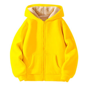 New Boys Girls Casual Jackets Kids Padded Thickened Lambwool Coats Children Warm Winter Hoodies Teenager Fashion Hooded Clothing
