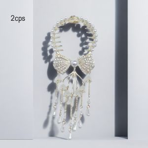 1PC  Flower Tassel Hair Clip Women Ladies Butterfly Rhinestone Pearl Metal Hair Claw Round Bun Ponytail Holder Hair Accessories