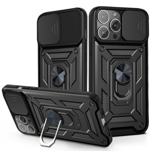 Slide Camera Lens Protect Armor Case for iPhone 15 13 14 12 11 Pro Max Plus 13 12 Mini Military Grade Bumpers Ring Cover