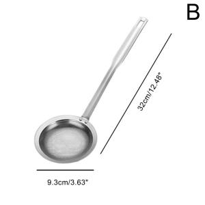 Filter Scoop Stainless Steel Fat Skimmer Spoon Strainer Fat Oil Skim Grease Foam Fine Mesh Strainer Oil Colander Kitchen Tool