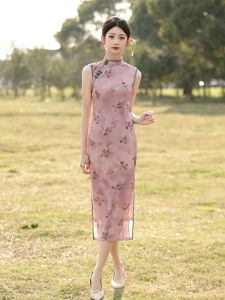Girls long sleeveless cheongsam 2026 Spring/Summer New New Chinese style Improved Literary Retro Chinese Style Dress