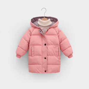 -20 °Girls Thicken Coats Children Warm Fur Collar Hooded Jackets Teen Plus Velvet Outerwear Winter Kids Padded Windproof Parkas