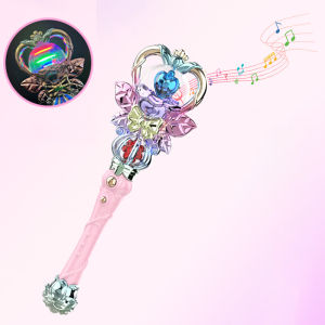 Childrens Girls Princess Music Sound Effects Fantasy Spinning Queen Scepter Magic Wand Lights Play House Magic Wand Toys Gifts