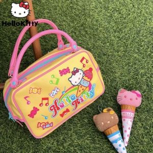 ZEEMIN Christmas Sanrio Hello Kitty Yellow Candy Crossbody Lovely Y2K Style One Shoulder Handbag Suitable School Travel Fashion Small Square Bag