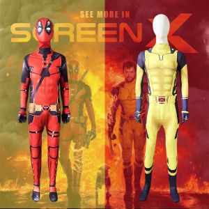 Halloween Christmas Halloween Kids Deadpool Bodysuit Superhero Cosplay Jumpsuit Suit Boys Fantasy Movie Character Peter Parker Dress Up Mask Costume