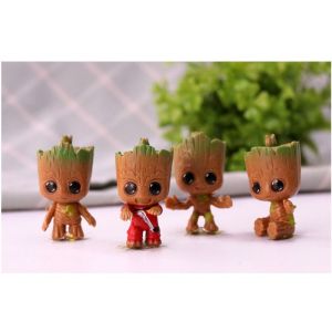 Marvel The Avengers Groot Dolls Decoration Anime Figures Cute Toy Q Figurals Cars Desks Decoration Model Children Birthday Gifts