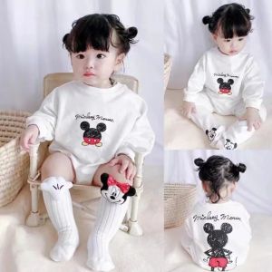 Christmas gifts Spring Autumn Newborn Baby Boy Rompers Cartoon Mickey Mouse Print Infant Girl Jumpsuit Cotton Bodysuits Kid Outfits Bebe Clothes