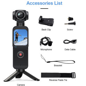 PX3 Pocket Action Camera 5K 270° Auto Rotatable Stabilization Touch Screen 4X Zoom Portable Digital Video Recorder Sports DV