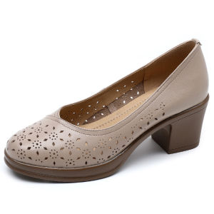 GKTINOO 2026 Summer Fashion Ladies Shoes Hollow Women Soft High Heels Tenis Feminino Comfort Genuine Leather Sandals Plus Size