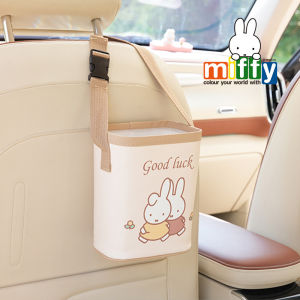 Kawaii Miffy Multi-Functional Car Storage Organizer with Hanging Design Adorable Cartoon Style for Family Car Interior Cute Gift