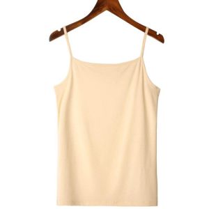 Women Sleeveless Vest Summer Slim Strap Top Pure Color Elastic