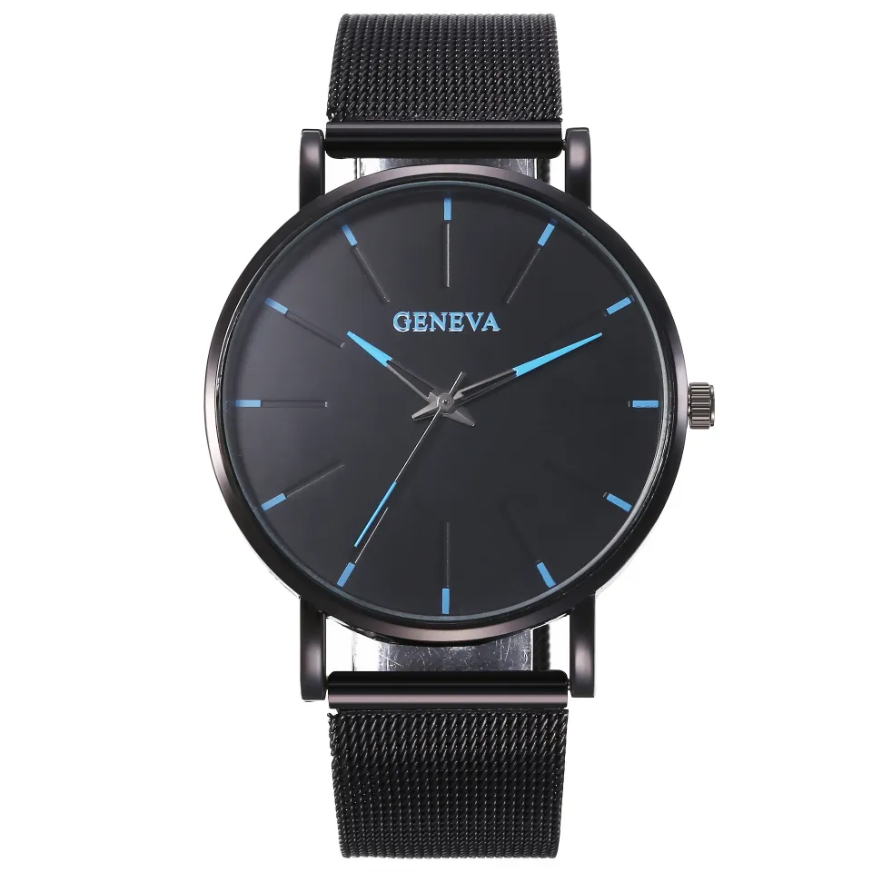 stainless steel geneva watches for mens