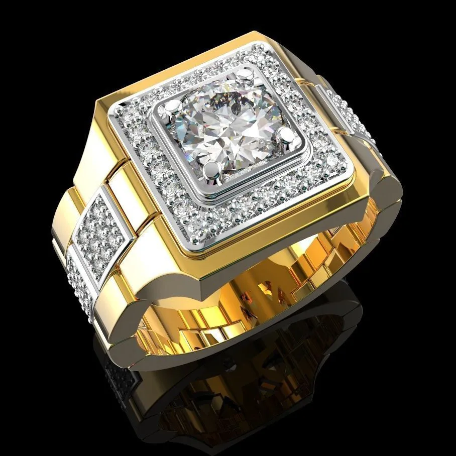 Vintage 70s Nugget Ring 24k Gold Diamond Sz 7 14k Stacking Band Fine  Jewellery | Chairish