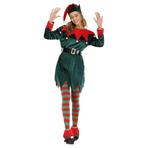 [Midnight store] The new Christmas elf womens suit bar party atmosphere fosters the multi-size Christmas lady holiday dress