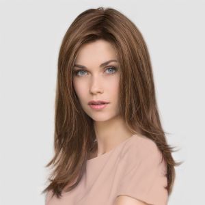 Ladies wig blonde brown highlights gradual change color long curly hair wig hood medium long hair