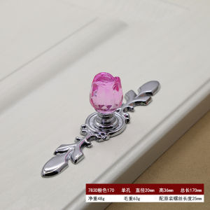 Crystal Handle Drawer Wardrobe Cabinet European Style Modern Simple Rose Single-Hole Handle 水晶拉手 抽屉衣柜橱柜欧式 现代简约玫瑰花单孔把手 FUNIANQI