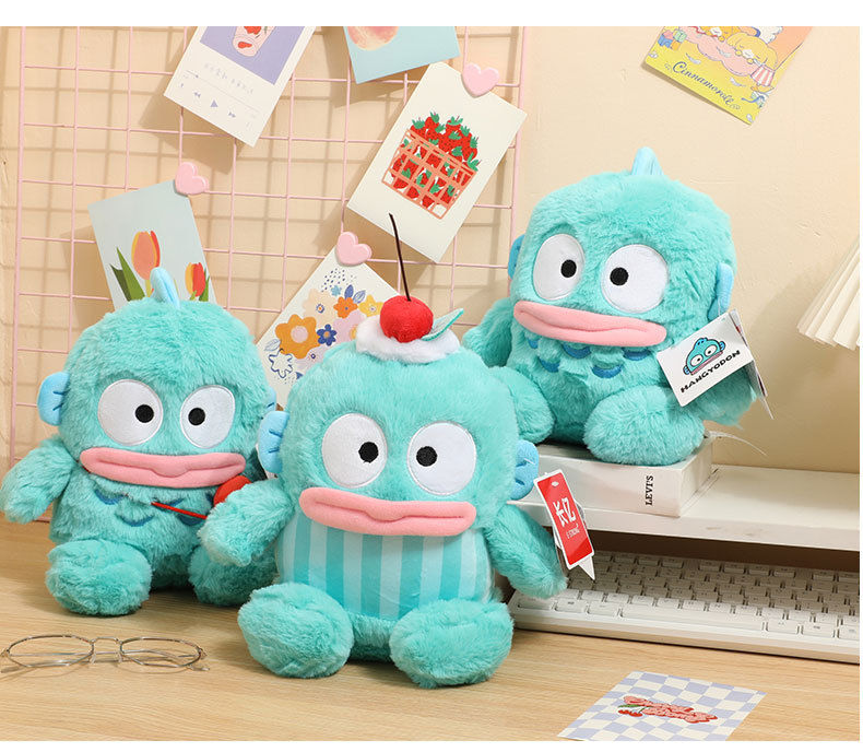 New Sanrio Genuine Hangyodon Melody Plush Toy Half Fish Man Green Ugly ...