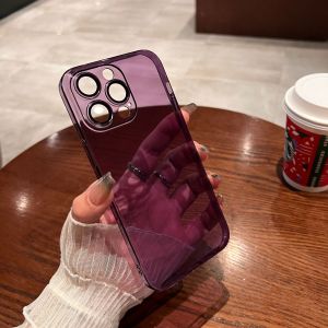 Applicable to iPhone15PROMAX high-transparency PC mobile phone case iPhone16 high-transparency with its own lens film protective case h260709