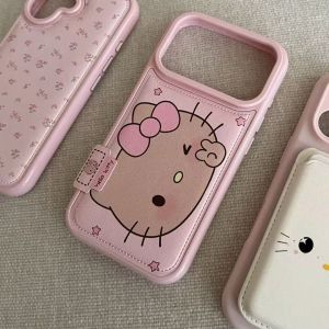 Small floral black leather KT cat label applies to Huawei mate70pro mobile phone case P80/P70nova14/1 h260705