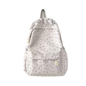 clu Womens Nylon Polka Dot Backpack with Bow and Bunny Charm High-end School Bag for Girls ulc