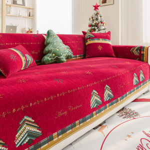 Anti Cat Claw Christmas Snow Neil Sofa Cover 1 2 3 4 Seats Anti Slip And Anti Displacement Four Season Seat Cushion Cover