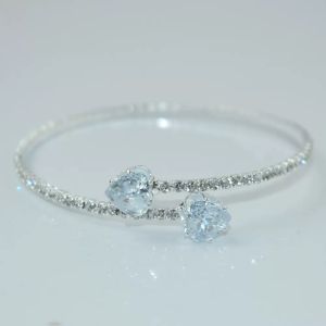 High-end silver round zircon bracelet womens plain ring bracelet light luxury niche exquisite bracelet elastic jewelry.