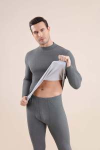 Couples Pajamas Winter Thermal Wear New Autumn/winter Style High-neck Thermal Underwear Set Mens and Womens Thermal Underwear Genuine Cashmere and Silk Warm and Comfortable Solid Color Cold-resistant Clothing