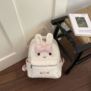 clu 2026 Korean Style PU Rabbit Backpack Stylish Versatile Large Capacity Commuter School Bag ulc