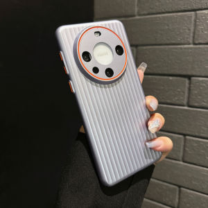 Applicable to Huawei Pura70Ultra mobile phone case corrugated magnetic mate60pro metallic paint anti-drop protective case h2607069