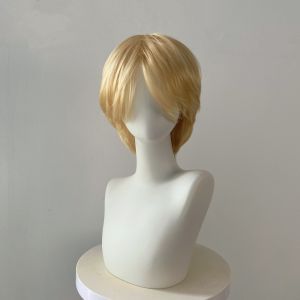 Wolf tail wig short hair female Internet celebrity Japanese mullet head men and women can wear samurai head wig headgear