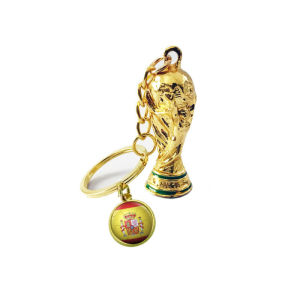 clu World Cup Trophy Keychain with National Flag Charm Football Team Souvenir Key Ring for Fans ulc