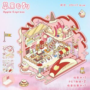 3D Miniature Scenes Sticker DIY Miniature Scene Stickers and Pink Stickers for Christmas Series 圣诞造景贴纸