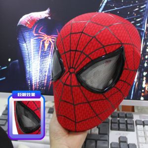 clu Spider-Man Touch Control Mask Red Blue Light Wearable Cosplay Helmet Halloween Toy For Cos Fans ulc