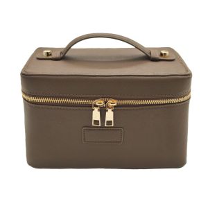 PU Leather Cosmetic Bag with Compartments Large Capacity Portable Makeup Organizer