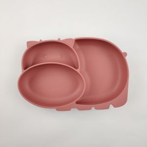 จานอาหารค่ำวัวและวัว จานช่องอาหารเสริมฮิปโปโปเตมัสเด็ก เครื่องใช้บนโต๊ะอาหารเกรดอาหาร จานอาหารค่ำซิลิโคนวัวเด็ก