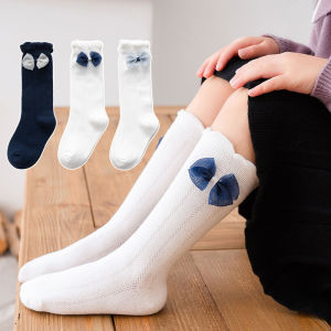 INS Korean Style Spring Summer Mesh Thin Childrens Long Socks Girls Lace Seamless Cotton Anti-mosquito Baby Socks Class A Ins韩版春夏季网眼 薄款 儿童 长筒袜 女童 花边无骨棉防蚊宝宝袜子a类 FUNIANQI