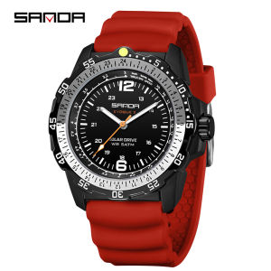 SANDA Quartz Watch for Men with Box Solar-Powered Watch - 50 m Waterproof Shockproof Luminous Casual Fashion Watches Teens Gift