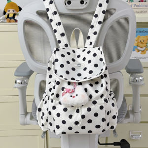 FQ1 Polka Dot Mini Backpack for Women Nylon Soft Daypack Multi-way Wear Sweet Style Travel Bag QF1