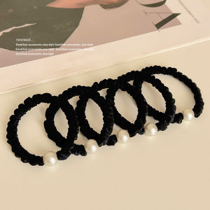 แหวนผมลำไส้เล็กมุกเรียบง่ายหัวบอลยืดหยุ่นสูง 2024 ใหม่ที่คาดผมผู้หญิงยางรัดผมยืดหยุ่นสูงและทนทาน