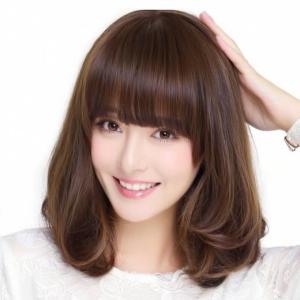 AliExpress Wig Female Pear Blossom Head Medium Long Curly Hair Natural Qi Bangs Fluffy Head Cover