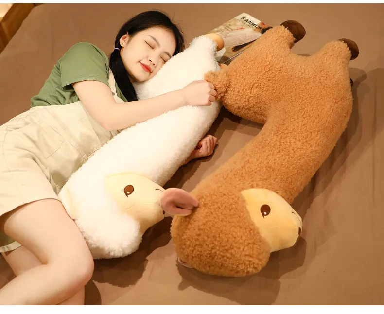 Kawaii Japanese Alpaca Plush Toy Hotdog Pillow Long Big Size