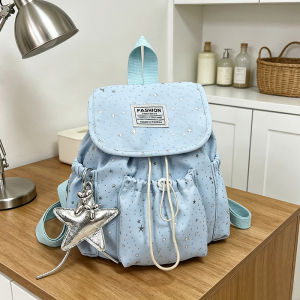 clu 2026 Polka Dot Backpack Stylish Versatile Large Capacity Student Schoolbag ulc