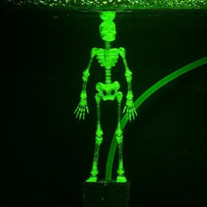 ZJT Dancing Skeleton Aquarium Bubbler 3D Printed PLA Fish Tank Decor Home Office JTZ