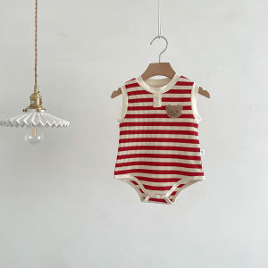 New summer style baby bodysuit striped vest top for boys and girls triangle romper sleeveless bottom-covering clothes