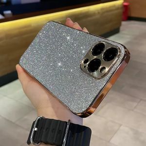 Electroplated star diamond glitter suitable for iPhone17PRO mobile phone case iPhone16 lens metal CD pattern protective case h260709