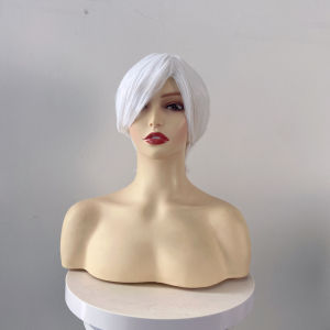 Wig Japanese Teenager Slant Bangs Short Straight Hair Chemical Fiber High Temperature Silk Whole Headgear