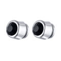 Kemstone Black Zircon Magnetic Stud Earrings – No Piercing Clip On Earrings for Men. 