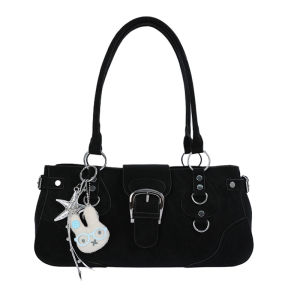 FQ1 Vintage large capacity shoulder bag for woman artistic style saddle bag versatile commuter handbag QF1