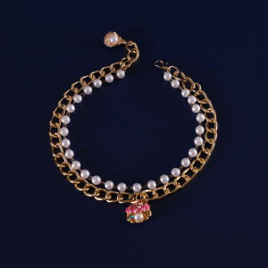 Pet Pearl Shell Ocean Series Necklace Pearl Diamond Chain Cat Dog Princess Colored Shell Collar