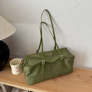 FQ1 Large Nylon Tote Bag Women Pillow Shape Shoulder Handbag Zipper Crossbody Casual Daily Use QF1